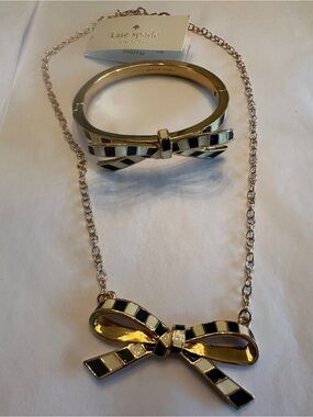 kate spade Gold Bow Necklace and Bracelet Set